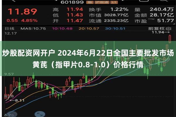 炒股配资网开户 2024年6月22日全国主要批发市场黄芪（指甲片0.8-1.0）价格行情